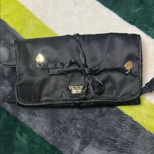 Victoria's Secret Black Satin Cosmetic Bag